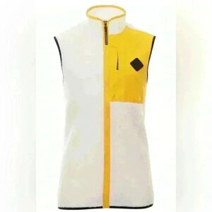 J. Lindeberg Zeke Pile Sherpa Golf Vest Yellow NWT